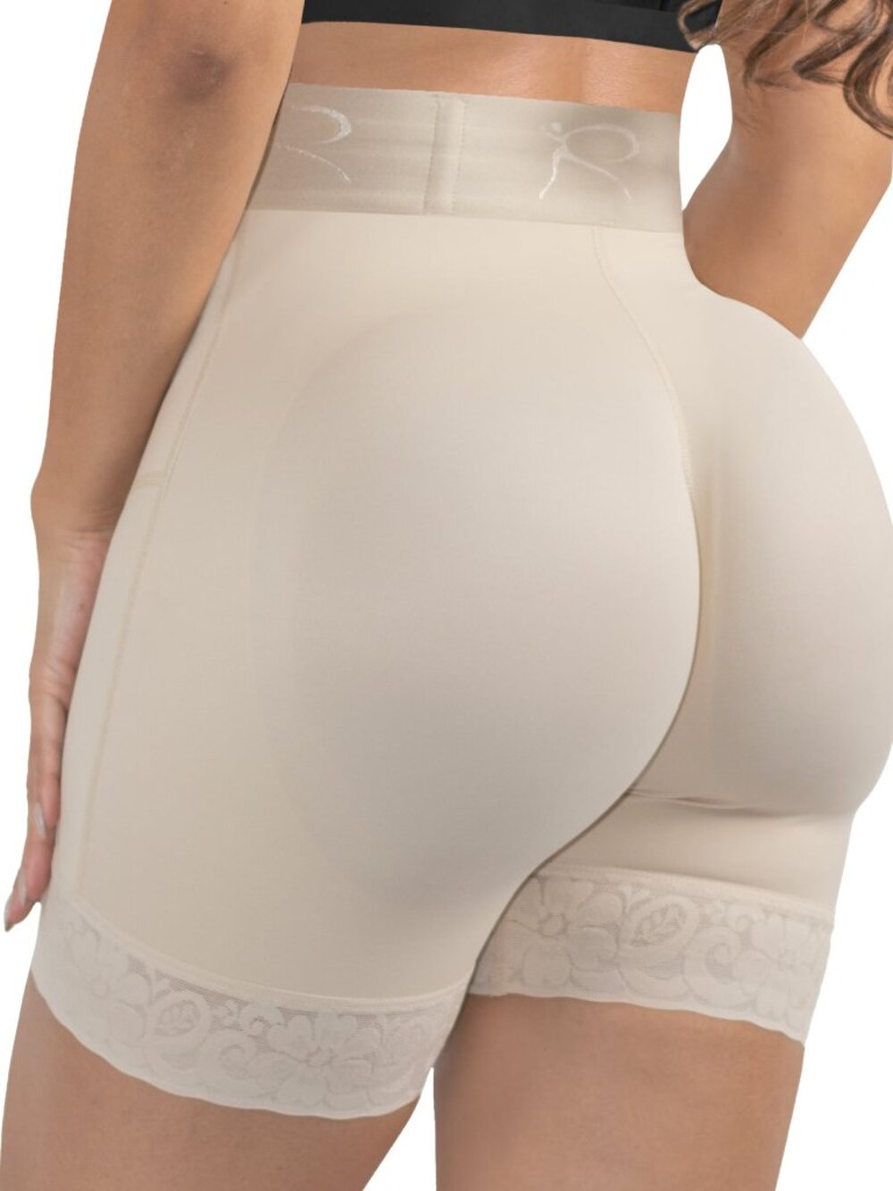 Romanza High Waist Short Girdle Colombian Shapewear Ref 3372 Color:COCOA Size: M